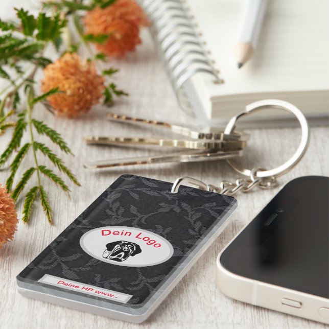 Ton image Porte-clés logo Mastiff Bulldog (Devant droit)