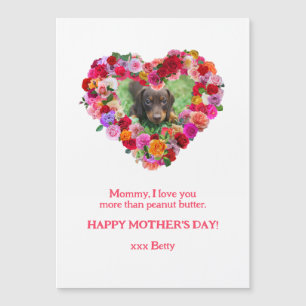 Ton propre chien Photo Fête des Mères Coeur Rose