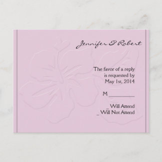 Ton rose sur ton Hibiscus carte postale RSVP