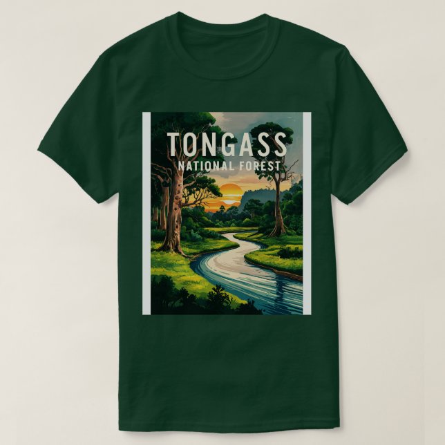 Tongass National Forest Watercolor Art TShirt (Design devant)