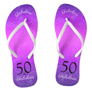 Tongs 50 Et Fabuleux Anniversaire Métallique Violet Élég