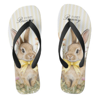 Tongs A cute little Floral Bunny Yellow Bow Baby Shower