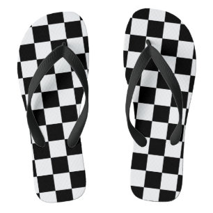 Tongs À damiers blanc et noir  Couleur DO-IT-YOURSELF A