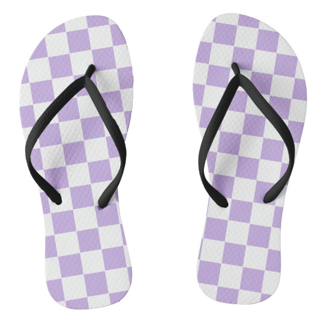 Tongs à damiers Lavande et blanc (Semelle)