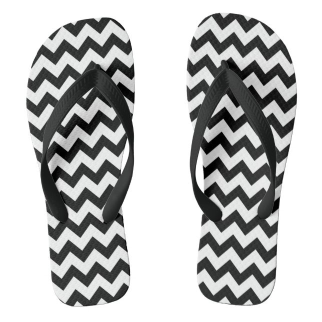 Tongs à motif chevron noir (Semelle)