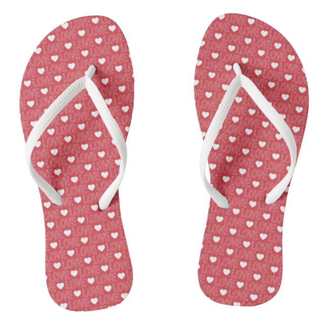 Tongs à motif d'amour - Contour blanc (Semelle)