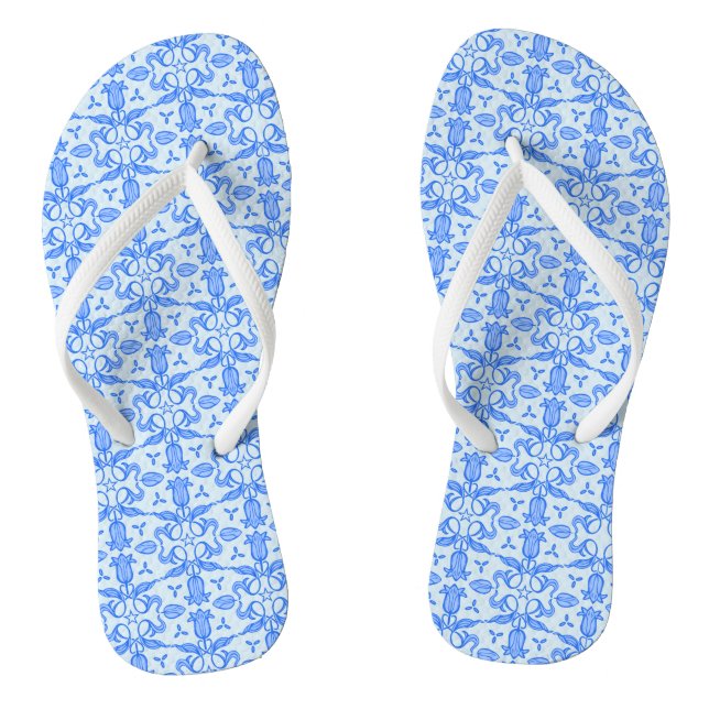 Tongs à motif tulipe bleue (Semelle)