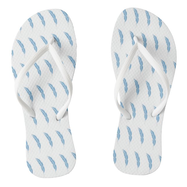 Tongs à plumes bleues  (Semelle)