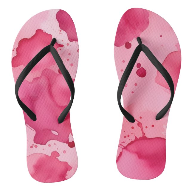 Tongs à taches de peinture rose (Semelle)