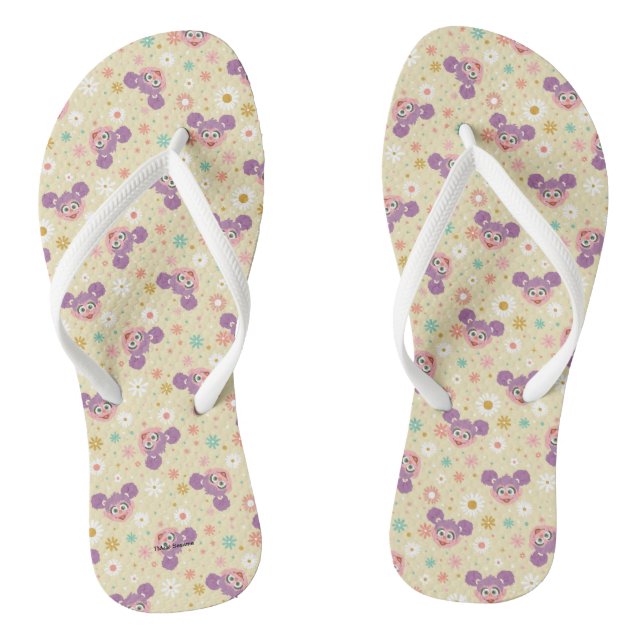 Tongs Abby Cadabby | Motif de la face de fleurs (Semelle)