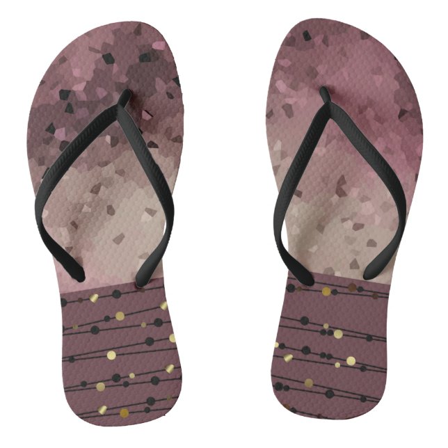 Tongs Abstract, brown, rose, rose (Semelle)