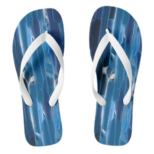 Tongs Abstrait bleu et blanc