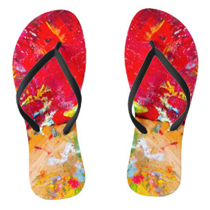 Tongs Abstrait De Palette Artiste Colorée