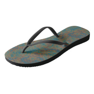 Tongs Abstrait de rouille turquoise