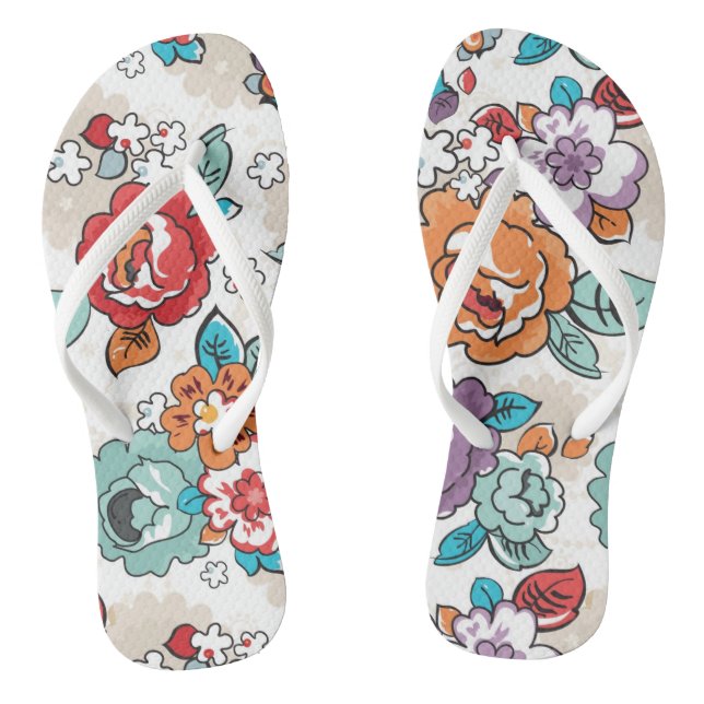 Tongs Abstrait Elegance, patron floral 5 (Semelle)