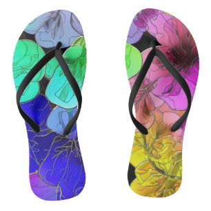 Tongs Abstrait floral en verre tendu