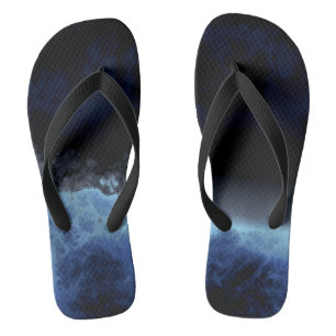 Tongs Abstrait noir et bleu