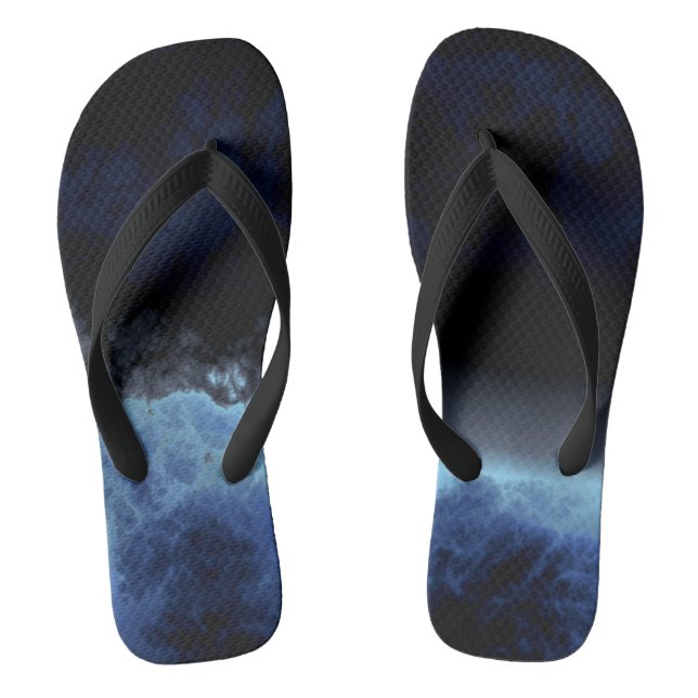 Tongs Abstrait noir et bleu (Semelle)