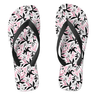 Tongs Abstrait, Noir et Rose, Jeune, Throw Pill moderne