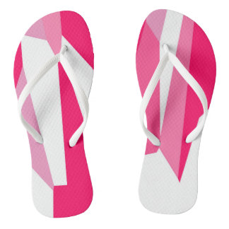 Tongs abstrait rose et blanc