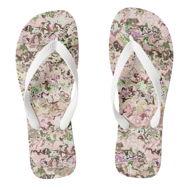 Tongs Abstrait rose et vert (Semelle)