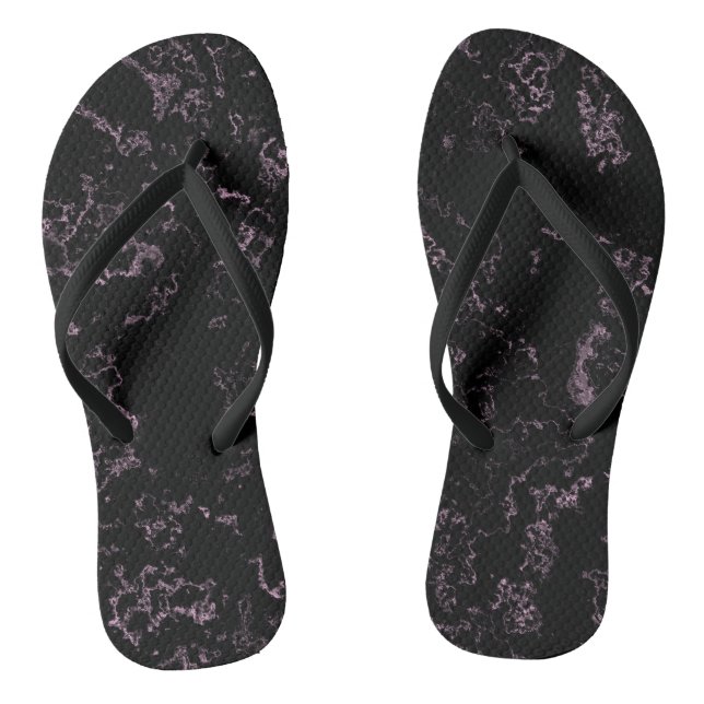 Tongs Abstrait tourbillon de marbre rose et noir (Semelle)