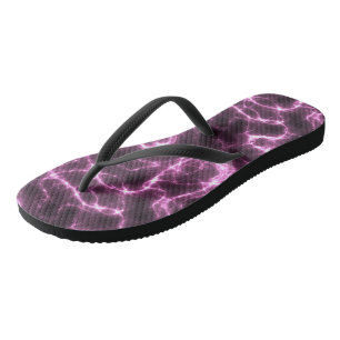 Tongs Abstrait tourbillonnant de marbre rose et noir