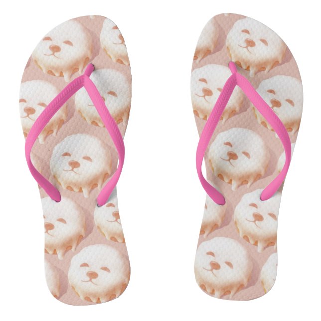 Tongs Adorable Donut Visage Chien (Semelle)