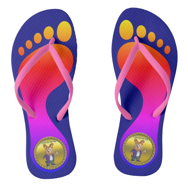 Tongs Adorable élève de chien de dessin animé jouable en (Semelle)