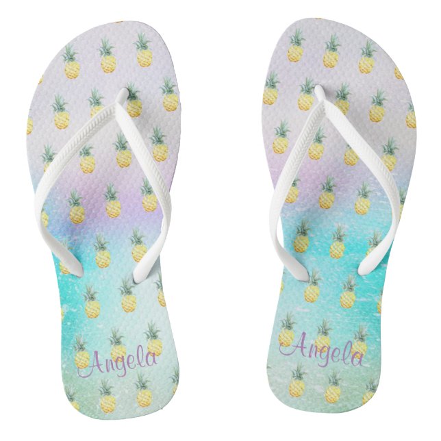 Tongs Adorable Pineapple Dégradé Peinture Éclaboussure (Semelle)