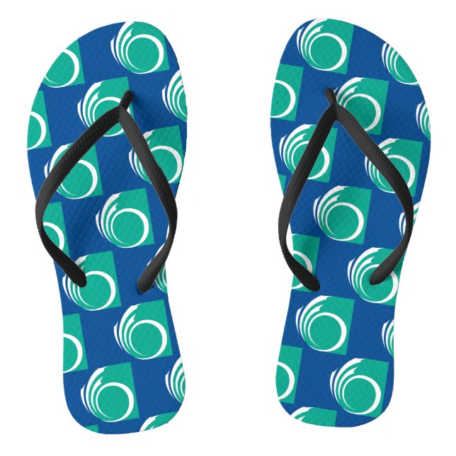 Tongs Adult Slim Straps with Flag of Ottawa, Canada (Semelle)