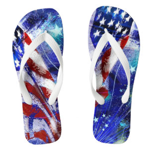 Tongs adultes à lanière large/Drapeau Américain