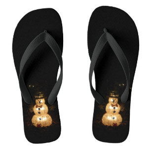 Tongs Affichage de lumières de vacances de bonhomme de n