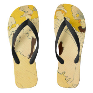 Tongs Affiche de Toulouse Lautrec Jeune Fille Jaune Dans