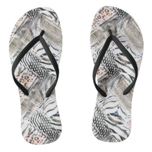 Tongs Africain, combo, peau, tigre, Jaguar, tacheté, str