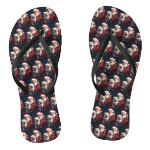 Tongs Akita avec Noël du Père Noël