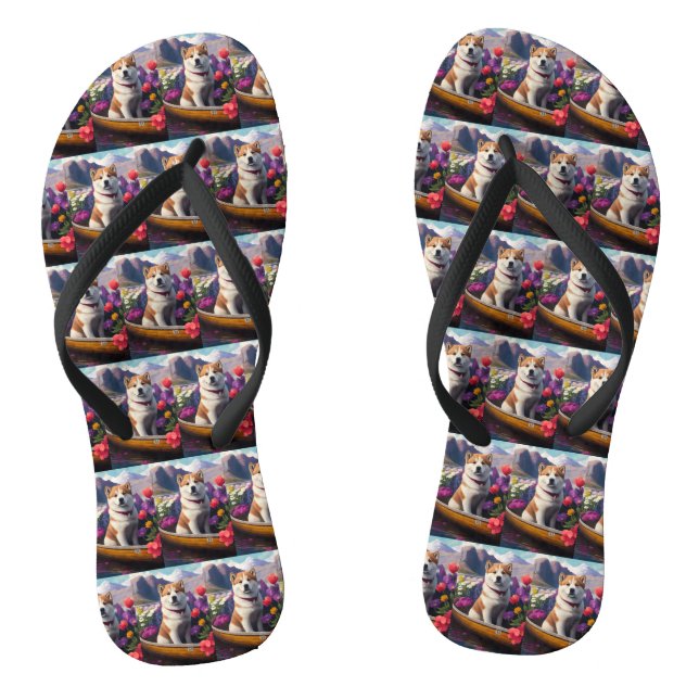 Tongs Akita Dog sur une pagaie : une aventure Pittoresqu (Semelle)