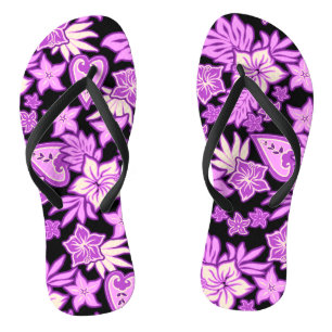Tongs Aloha Heart Hawaiian Hibiscus Tropical