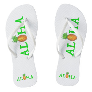 Tongs ALOHA Tropical Island Hawaiian Pineappy Flip Flop