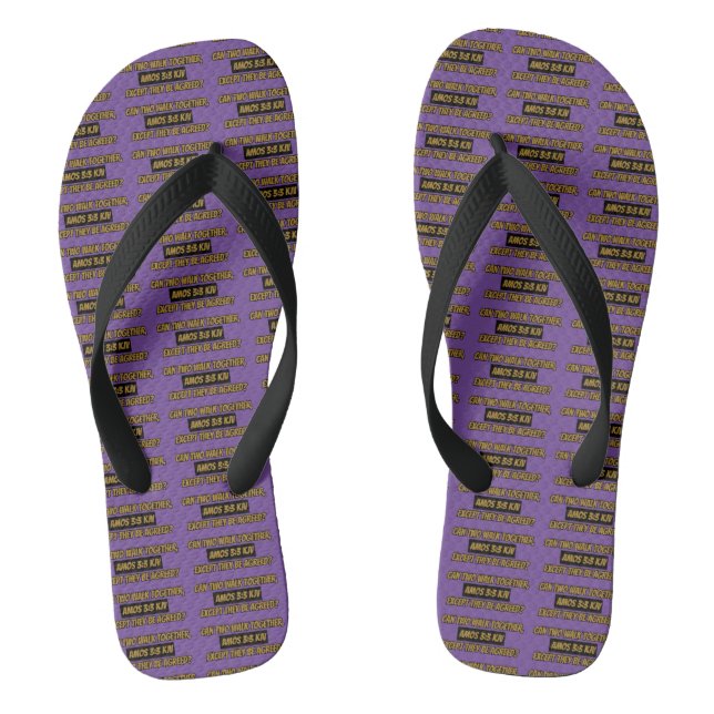 Tongs Amos 3:3 KJV Bible Verse Écriture Purple Unisex (Semelle)