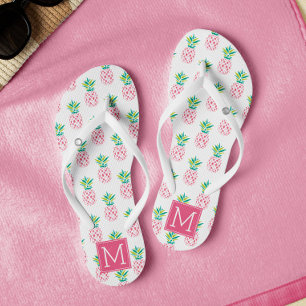 Tongs Ananas rose Monogramme