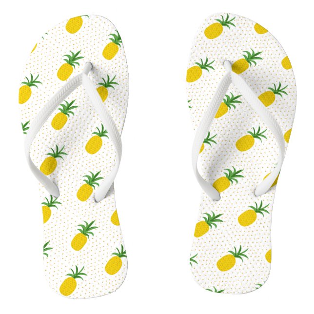 Tongs Ananas tropicaux d'or (Semelle)