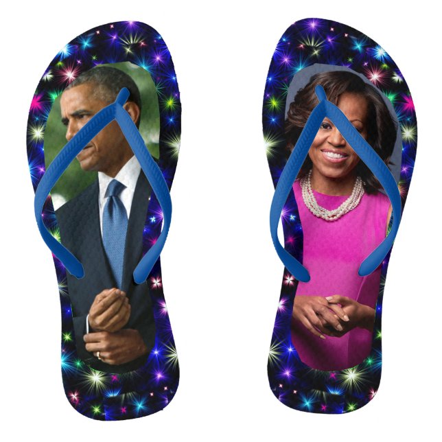 TONGS ANCIEN PRÉSIDENT OBAMA & MICHELLE (Semelle)