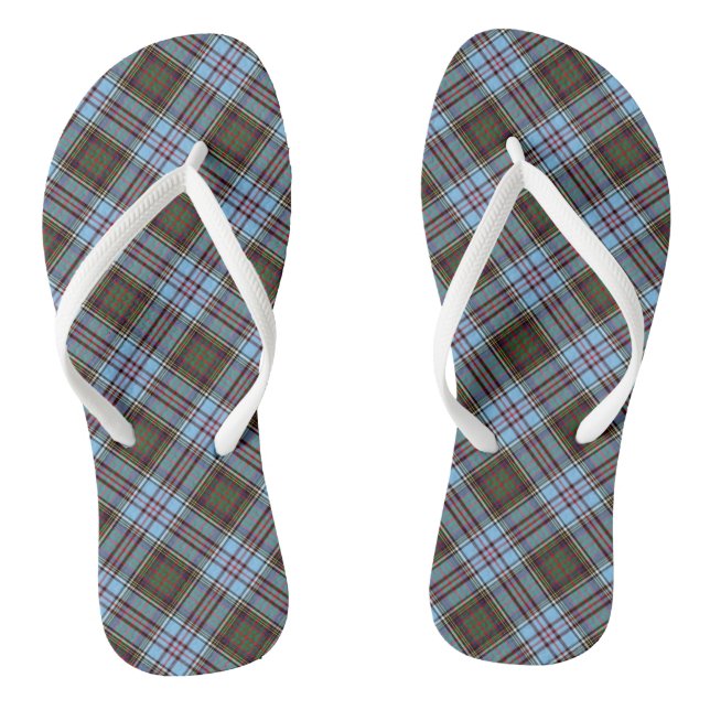 Tongs Anderson Tartan bleu clair Plaid (Semelle)