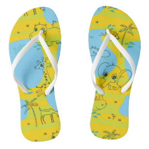 Tongs Animaux jouant au arrière - plan motif