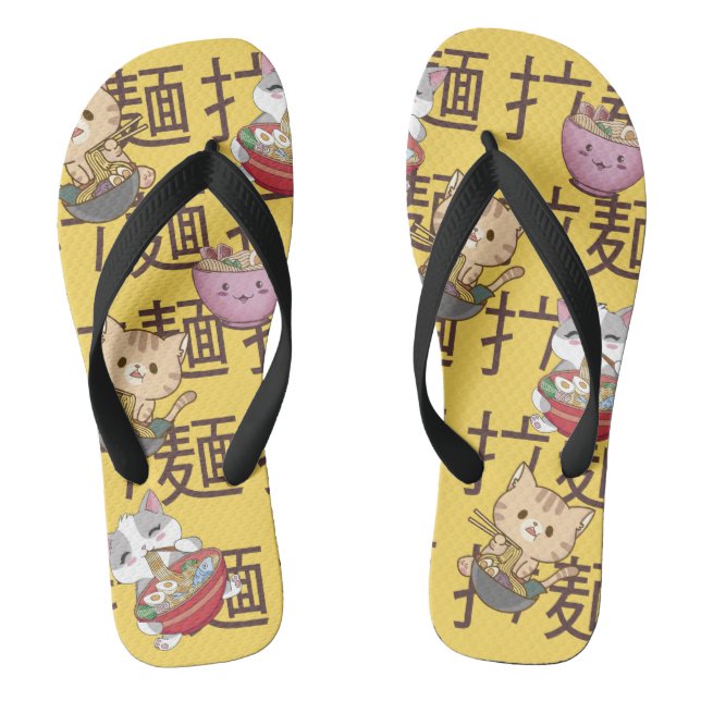 Tongs Anime japonais Cat Ramen Noodles (Semelle)