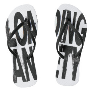 Tongs ANXIÉTÉ DE CHARGEMENT   Typographie brutaliste Gli