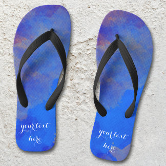 Tongs Aquarelle Abstraite Lavande bleue Indigo