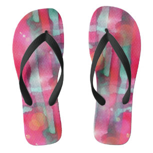 Tongs Aquarelle abstraite peinte au soleil
