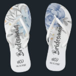 Tongs Aquarelle bleu Dusty Peony Bridesmaid Favoriser<br><div class="desc">Vous aimerez cette couleur bleu pastel poussiéreuse aux fleurs de pivoines. Idéal pour vos cadeaux de mariage !</div>